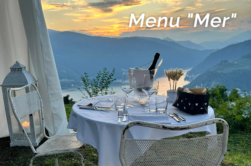 Dîner romantique à deux sous les étoiles - Menu "Mer"