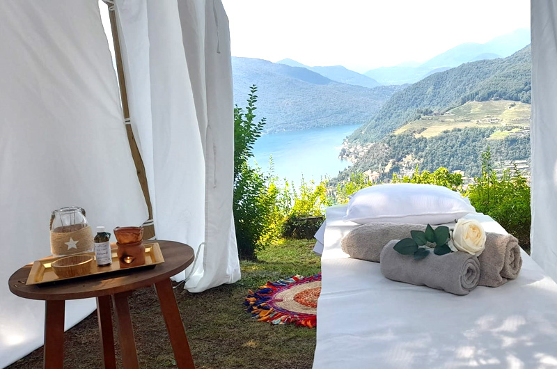 Massage relaxant total avec vue sur le lac